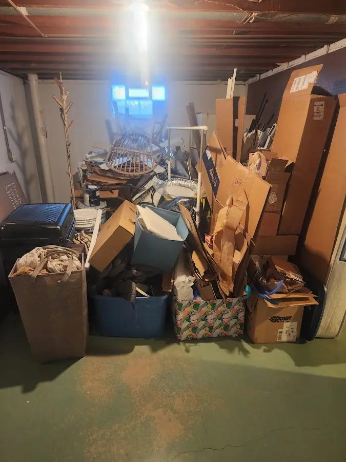 Roll-off dumpster container at job site for Yard Waste Dumpster Rental in Northwood